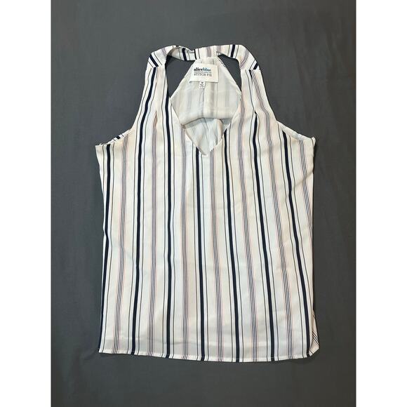 Alice Blue for Stitch Fix Striped Sleeveless Halter Blouse Size M - Picture 1 of 7